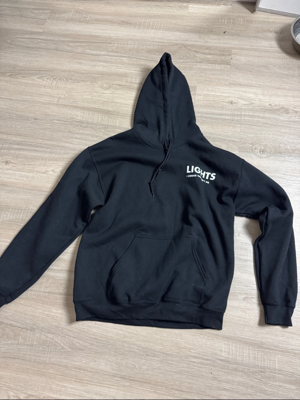 Lights Black Pullover Hoodie - unisex Casual Hooded Sweatshirt